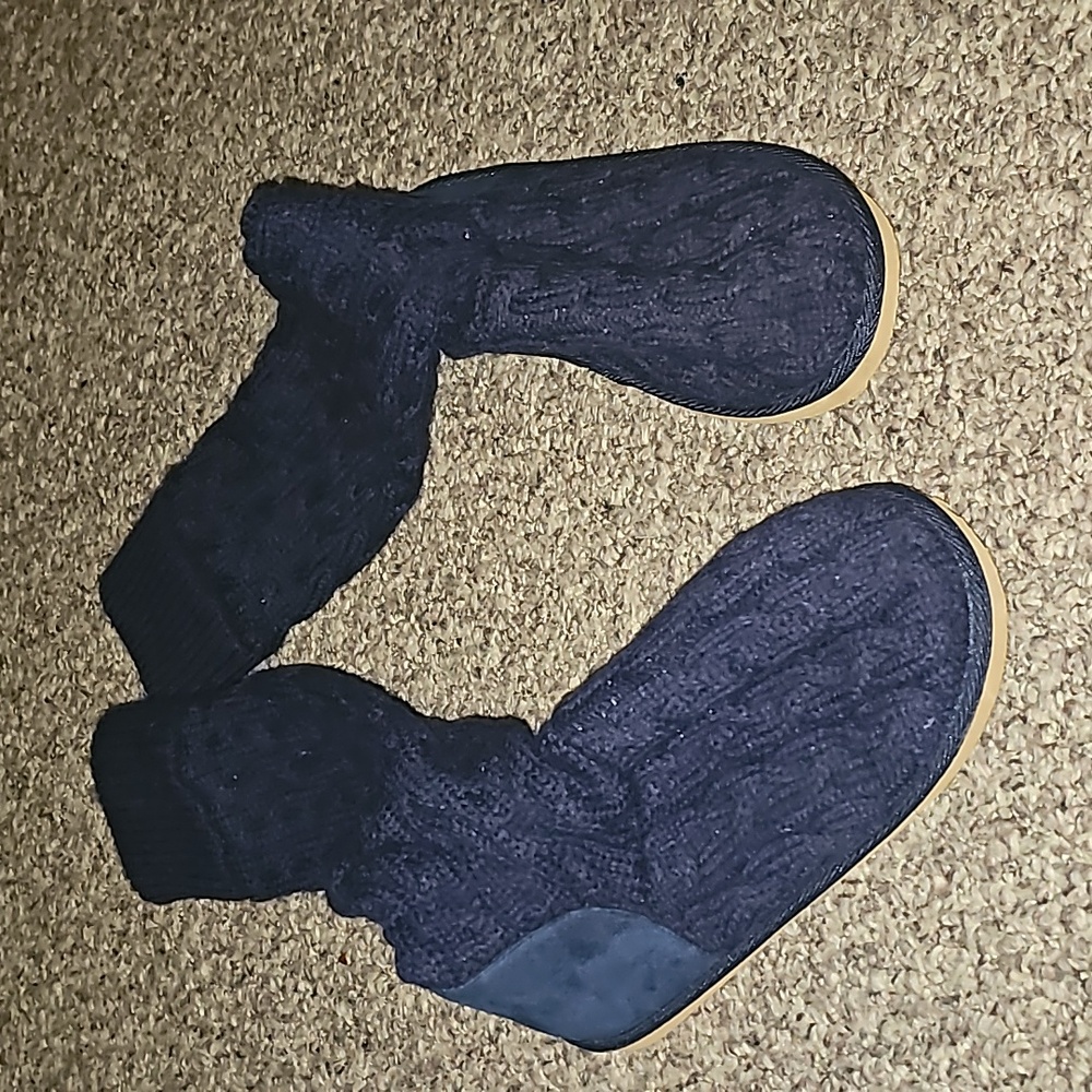 Navy blue Sweater boots